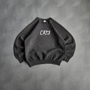 Vintage 1981 Cats Musical Broadway Show Black Sweatshirt Large